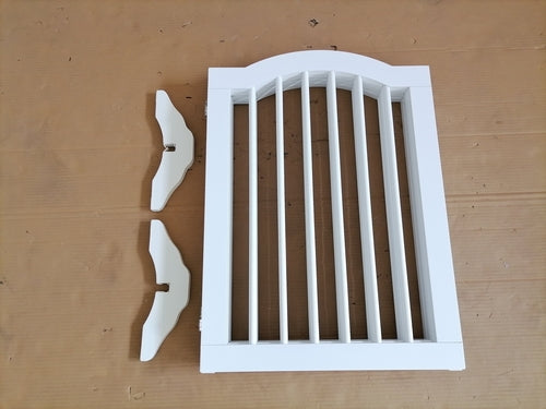 27.6" Tall Freestanding Wooden Pet Gate – Foldable 4-Panel Dog Safety