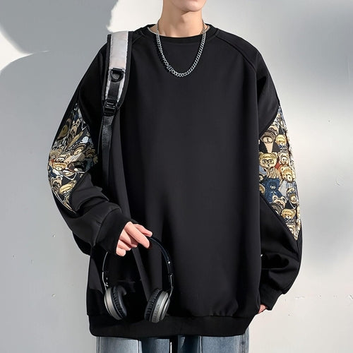 Sudadera Oso Bordado Estilo Chino — Patchwork Único