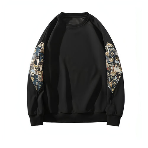 Sudadera Oso Bordado Estilo Chino — Patchwork Único