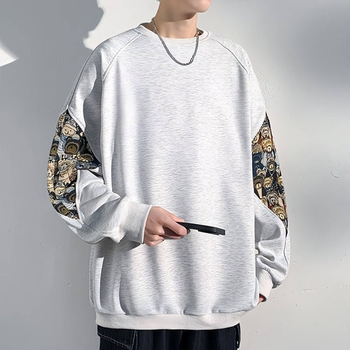 Sudadera Oso Bordado Estilo Chino — Patchwork Único
