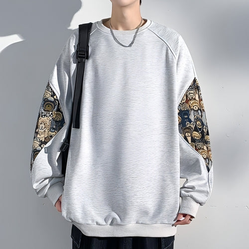 Sudadera Oso Bordado Estilo Chino — Patchwork Único