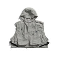 Side Release Buckle Embroidered Hooded Short Vest