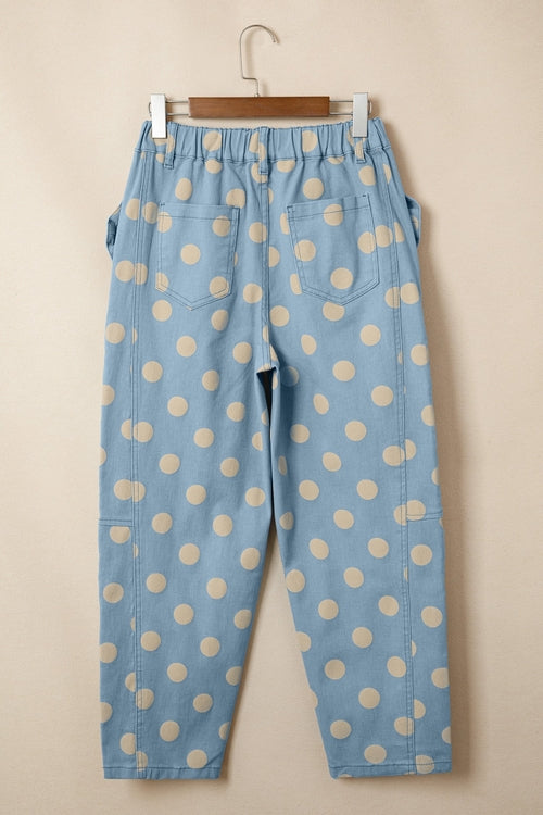 Jeans Barrel Leg Lunares con Lazo — Denim Tendencia